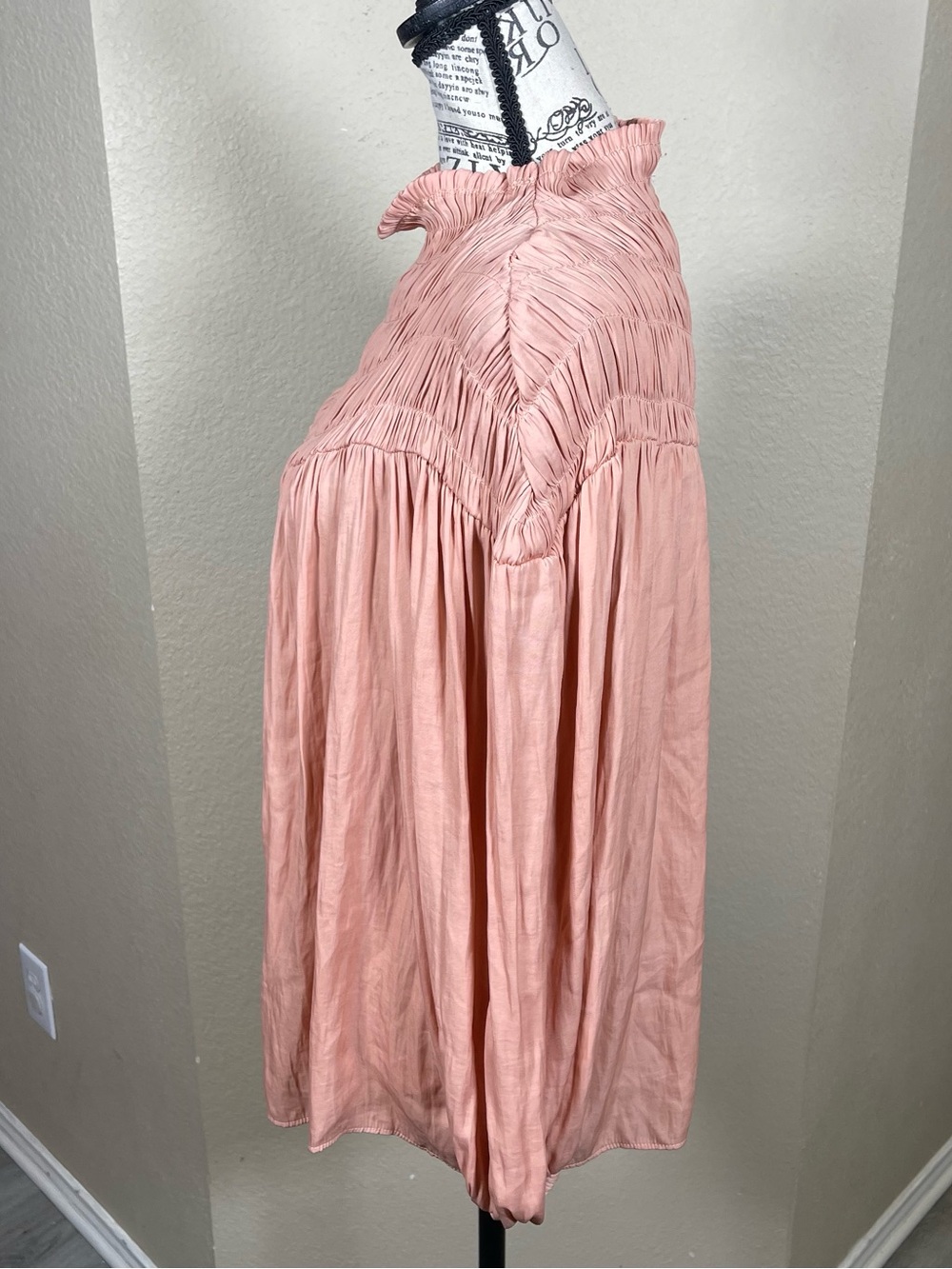 Mustard Seed Blush Pink Smocked Yoke Blouse - Picture 2 of 11